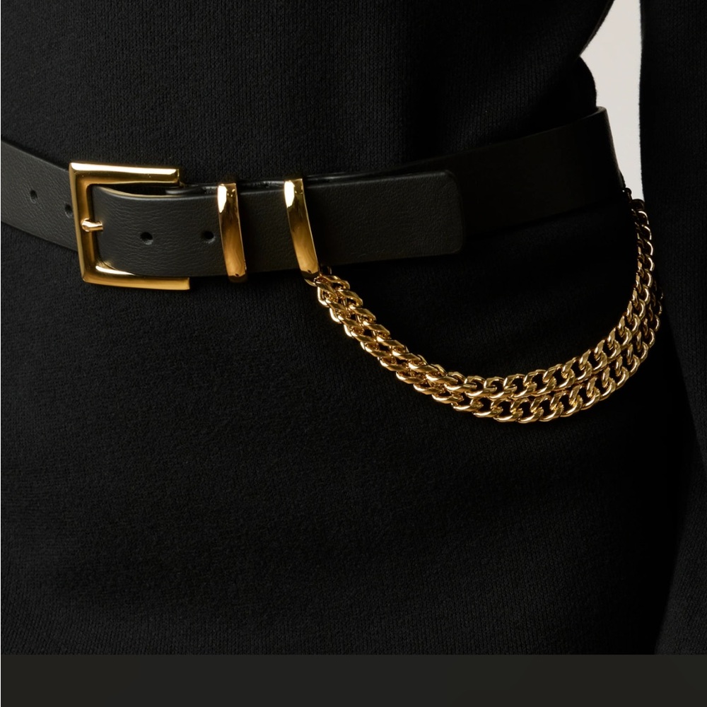 B-Low the Belt Black and Gold Statement Chain Belt